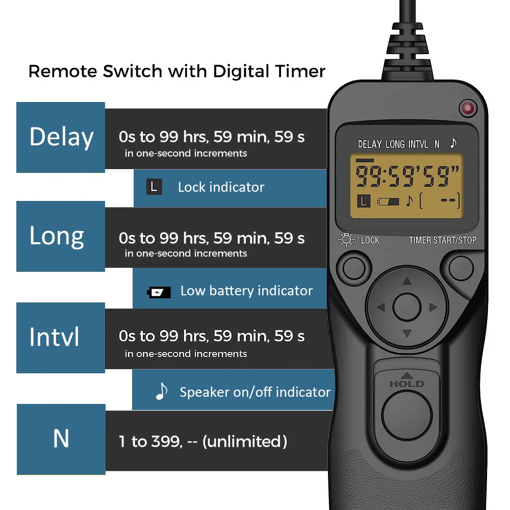 Mcoplus RM-UC1 Timer Remote Control with Intervalometer For Olympus E-M1 E-M5 II E-M10 II Pen-F E-PL8 E-PL7 E-PL6 E-PL5 E-PL3