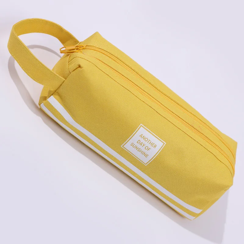Creative Large Capacity Pencil Bag Oxford Cloth Double Zipper Portable Stationery pencil case School Supplies