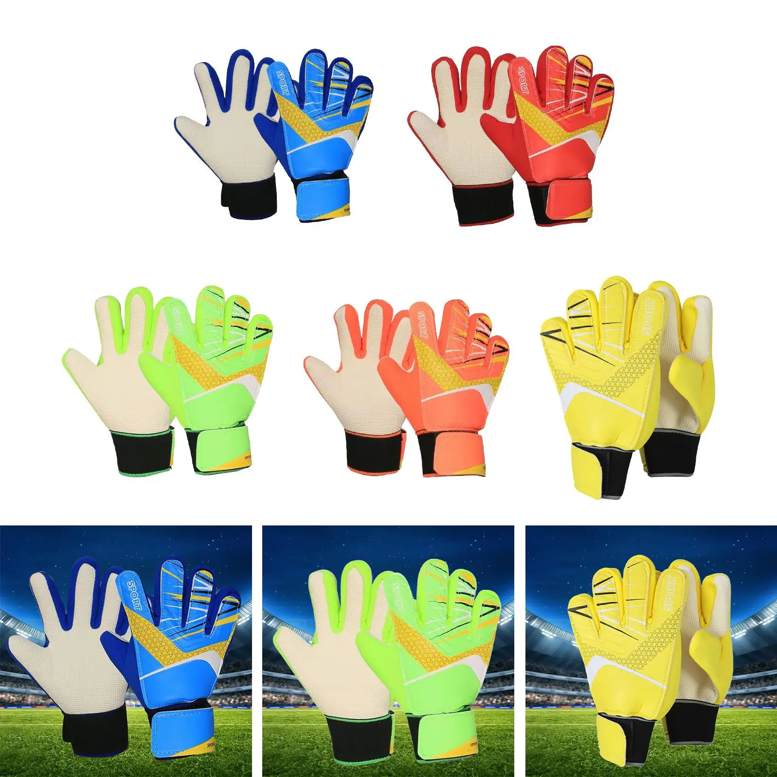 Kids Soccer Goalkeeper Gloves Non Slip Stylish Wear Resistant Sports Supplies Durable Children Breathable Gift for Beginner