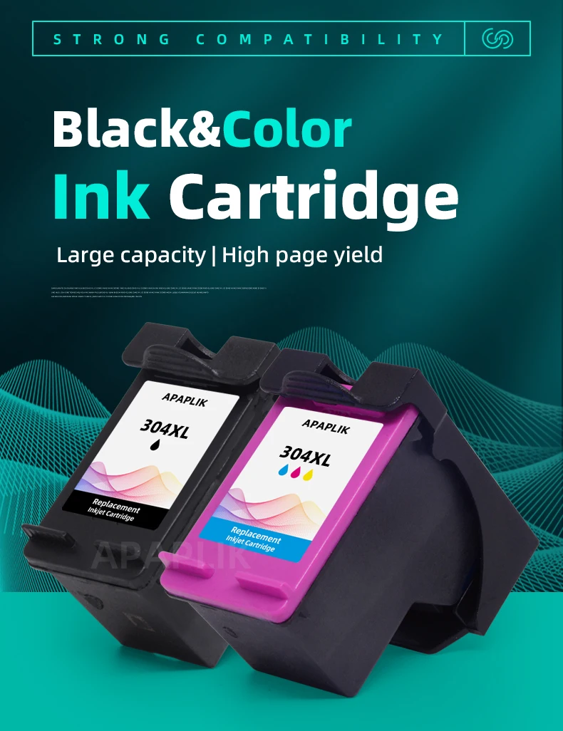 Description Picture 2 of itemAPAPLIK 304XL 4Pack Remanufactured Ink Cartridges 304 XL For HP Deskjet 2620 3700 3720 3752 5000 5010 5030 Envy 2620 2630 2632