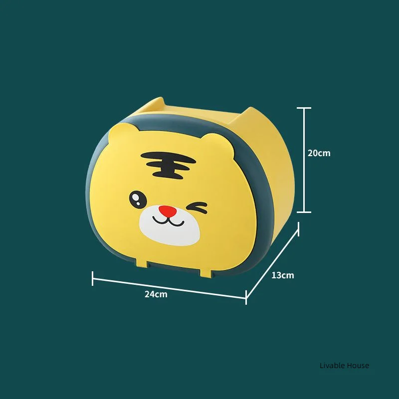 Cartoon facial towel storage box Wall hanging tissue storage box Non punching roll paper tissue paper towel holder paper towel holder toilet paper holder