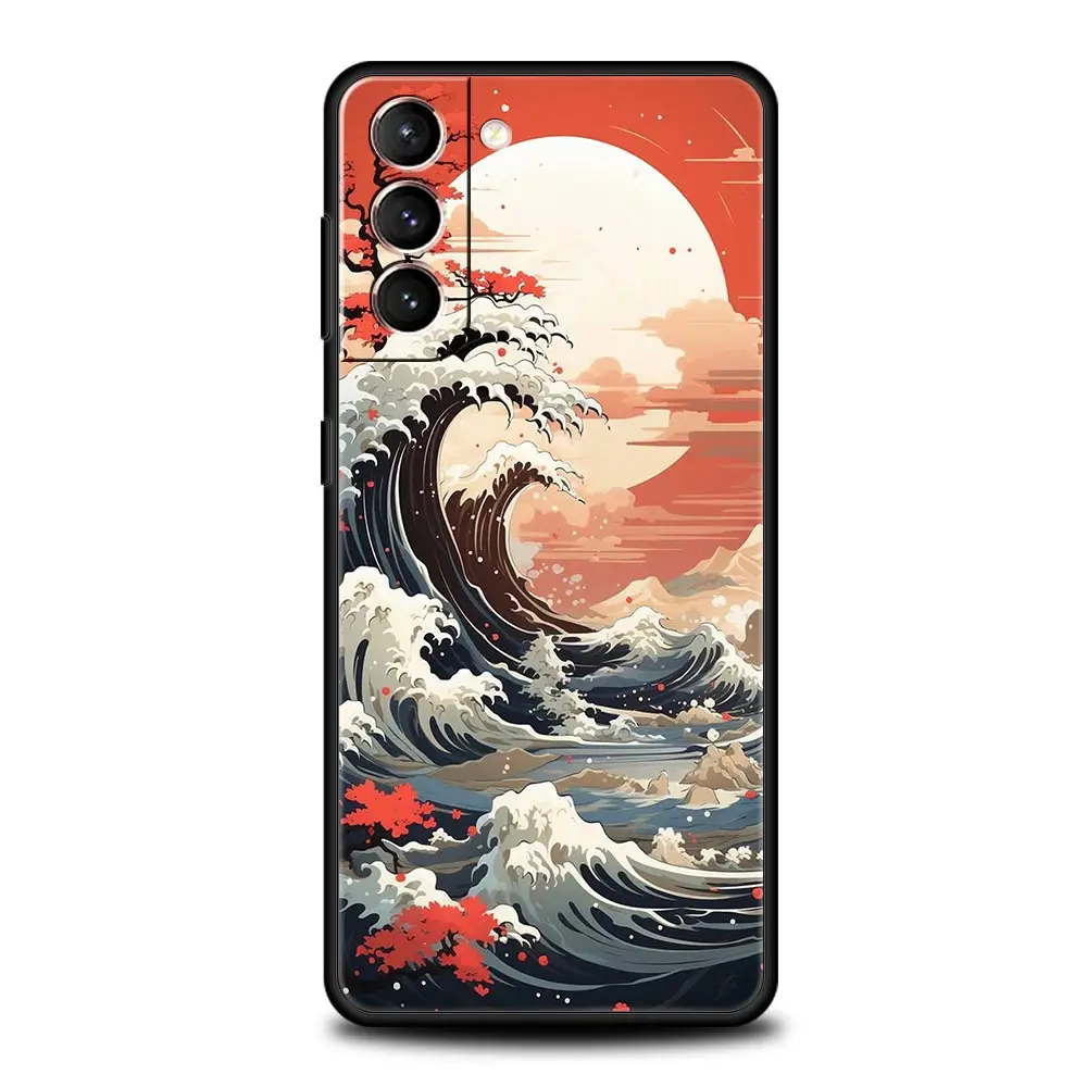 Japanese Landscape Soft Black Phone Case