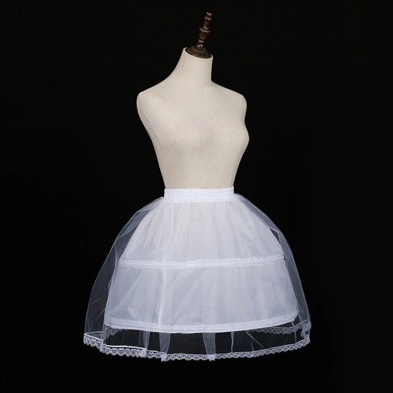 

Petticoat Crinoline Short Half Slips Wedding Accessories 25.6 Inches White Hoop Skirt Vintage Underskirt for Women Girls