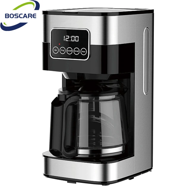 BOSCARE Drip Coffee Machine 12 Cups Coffee Maker with Reusable Filter  Warming Plate Coffee Pot for Home and Office - AliExpress