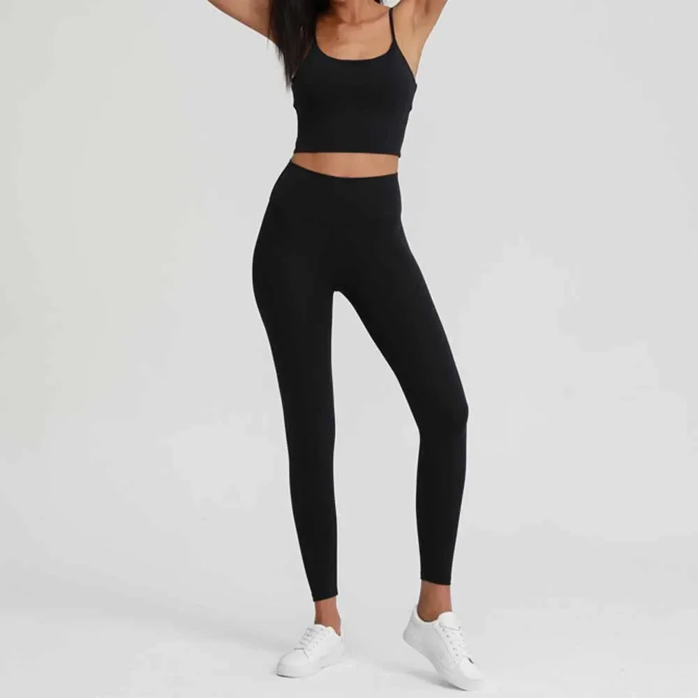 

Women's Explosions Sanding Nude High Waist Yoga Suit Women's Fitness Suit Beauty Back Sports Bra.