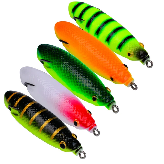 1PCS Floating Fishing Lure 9.5cm-17g Cicada Pupa Soft Frog Bait Weedless  Wobbler Artificial Rubber Swimbait With Double Hook - AliExpress