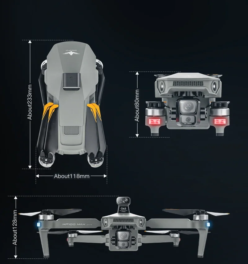 KF100 MAX Drone with 4K Camera 3-Axis Gimbal WiFi Obstacle Avoidance GPS Touch Screen FPV Brushless EIS Electronic Toy