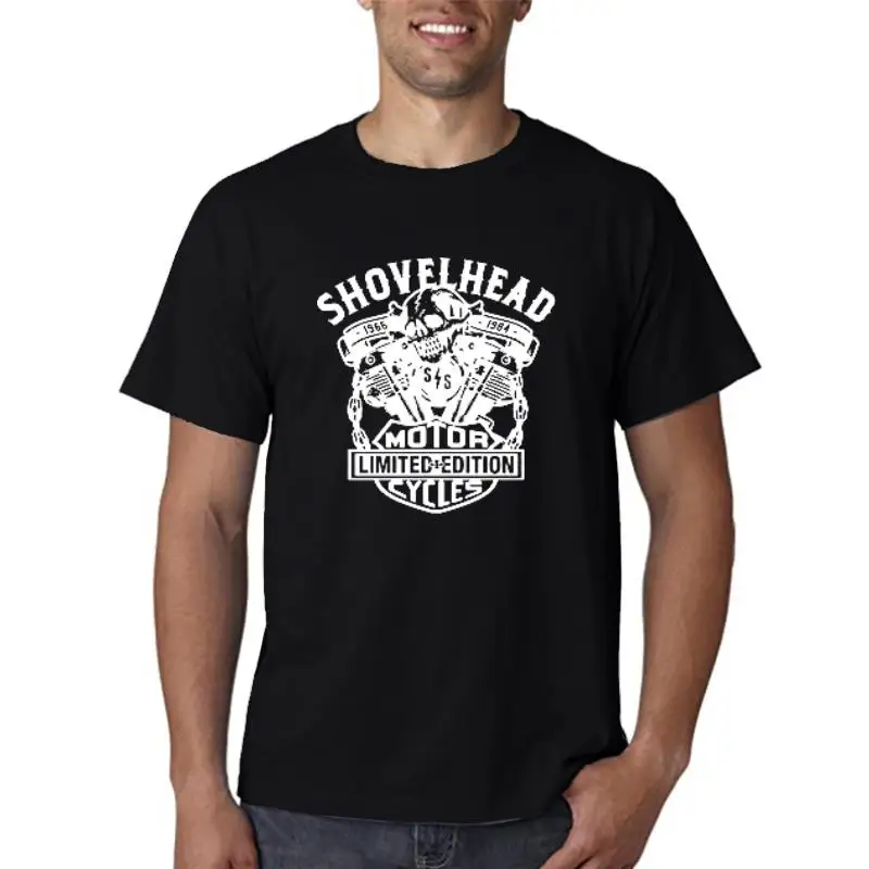 

Мужская футболка с черепом Vintoge Shovelheod Engine Biker