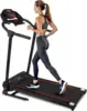 Electric Folding Treadmill Exercise Machine - Smart Compact Digital Fitness Treadmill Workout Trainer w/Bluetooth 1