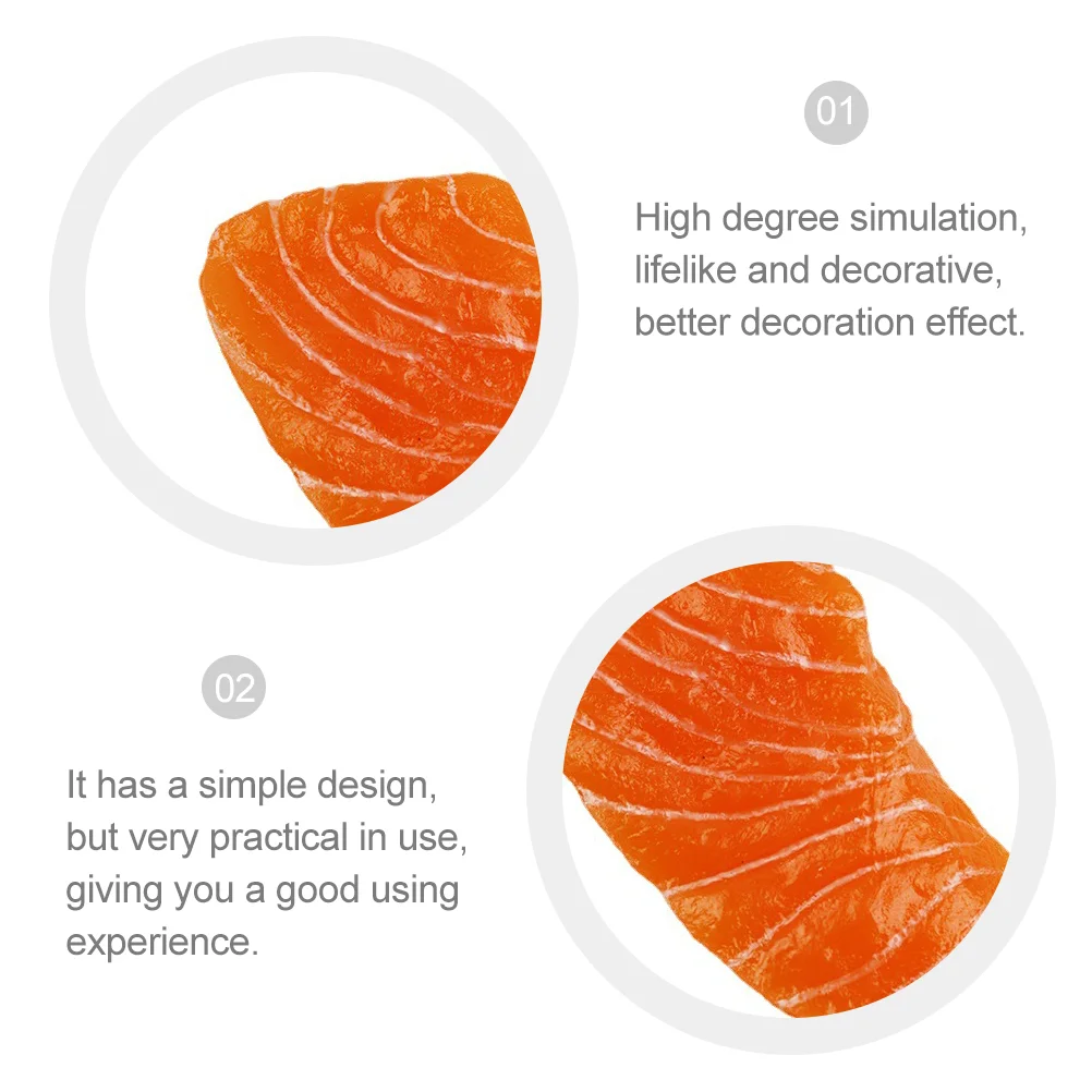 Salmon Fake Meat Model Artificial Display Decor Props Prop Models Toy Simulation Play Sushi Realistic Simulated Lifelike Kitchen artificial burger model