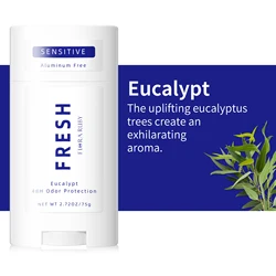 Naturally Derived 72 - Hour Odor Control Deodorant, Aluminum - Free with Coconut Oil, 75g - Eucalypt