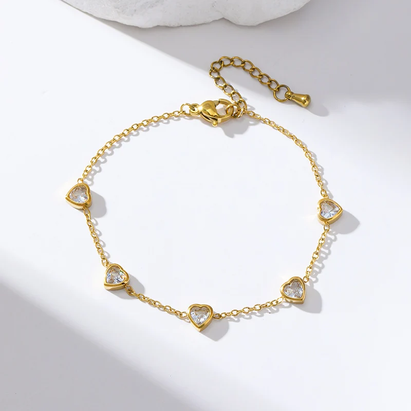 GANPUP 316L Edelstahl Schleifenknoten Zirkonia Halskette Armband Ohrringe Set Statement 18K PVD-Beschichtet Stilvolles Schmuckgeschenk – Detail 18