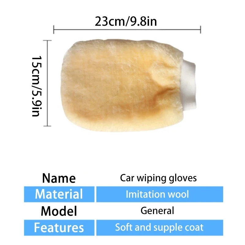 1/2Pcs Microfiber Car Wash Gloves Soft Thickened Wool Plush Car Cleaning Mitt Double-faced Glove Car Detailing Cleaning Tools 6