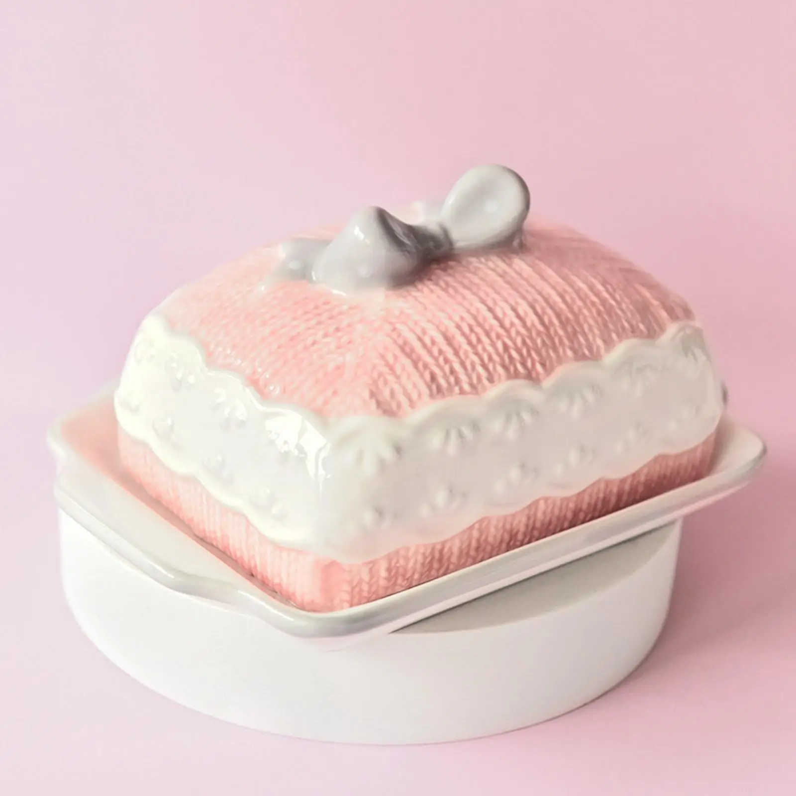 Ceramic Butter Dish Durable Reusable Multifunctional Dessert Plate Butter Keeper for Bar Home Fridge Cake Shop Restaurant