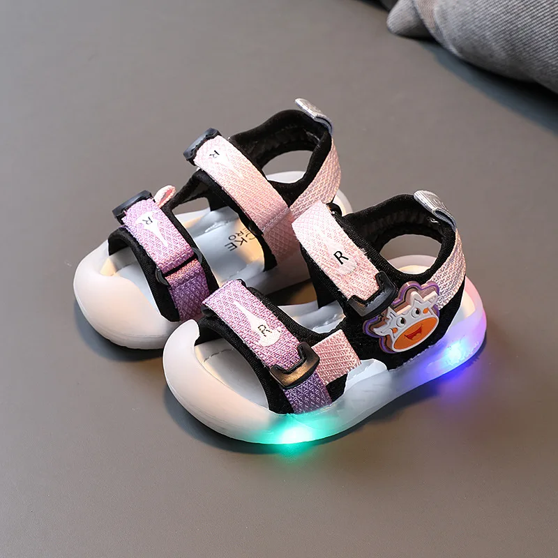 Kids Sandals LED Cartoon Luminous Summer Soft Bottom