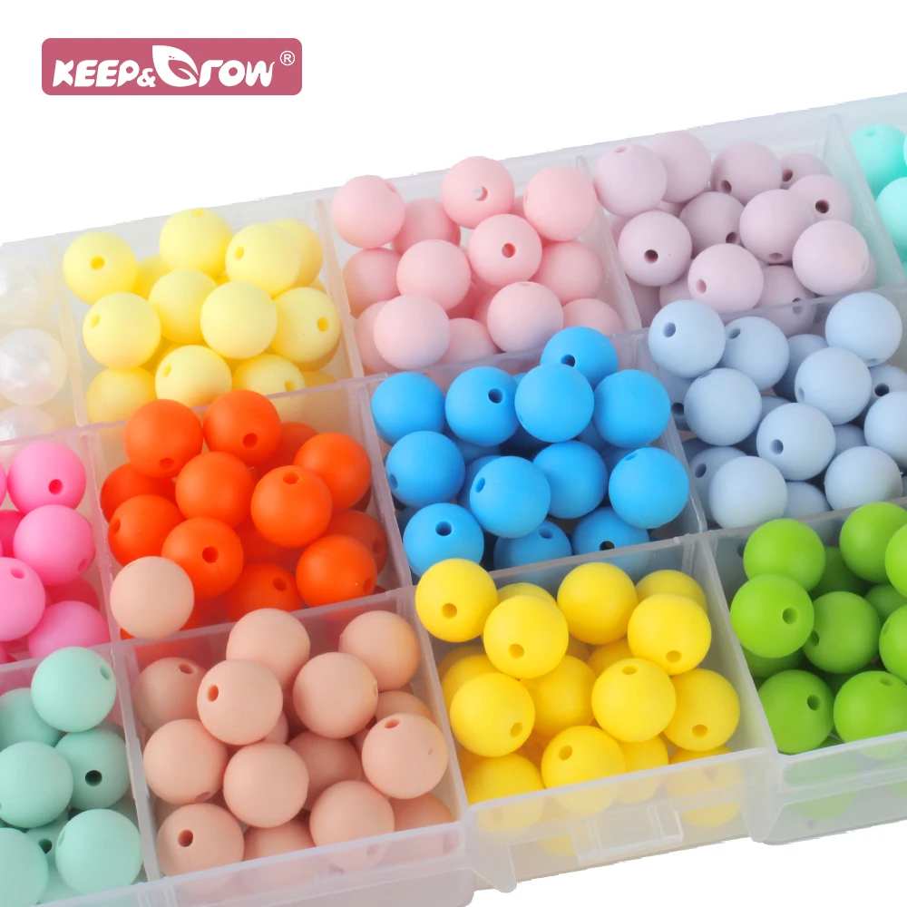 Baby Silicone Beads Round Teether Beads Nursing Necklace Pacifier Chain Clip Toys Oral Care BPA Free Food Grade 100pcs teething toys baby teething toys silicone teething toys silicone beads silicone teething beads silicone teether
