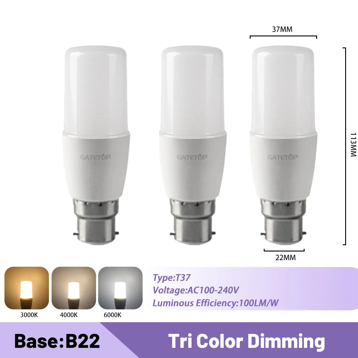 3pcs T37 B22
