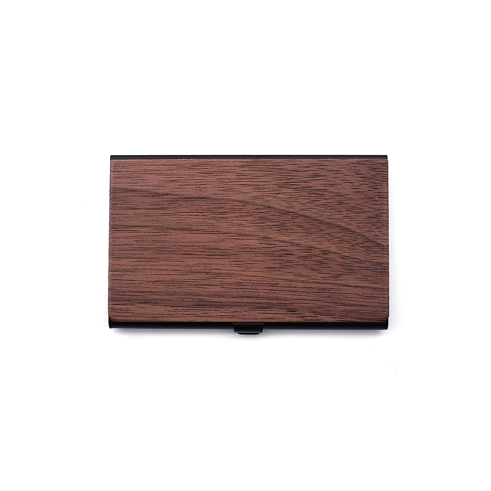 Wood Office Business Card Holder Wooden Clear Transparent Acrylic Counter Top Display Stand Desk Accessories