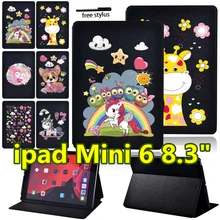 

For Apple IPad Mini 6 8.3 Inch 2021 A2567 A2568 A2569 Tablet Case Cute Unicorn Pattern UltraThin Leather Stand Cover for Mini 6