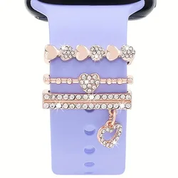 Glamorous Crystal Alloy Watch Band Charms - Sparkling Accent (Rose gold)