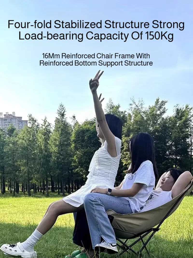 Folding Recliner Camping Chair with Cushion 3