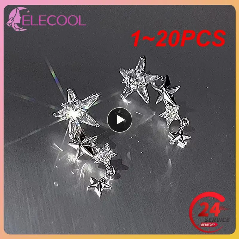 

1 ~ 20 шт. серьги в форме звезды пара в форме звезды сверкающие в форме звезды лесбия женские ювелирные изделия крутые стильные серьги из сплава искусственная Роскошная изящность