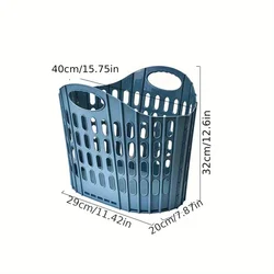 Foldable High - Capacity Laundry Hamper - Portable, Durable Fabric Space - Saving Organizer (Blue)