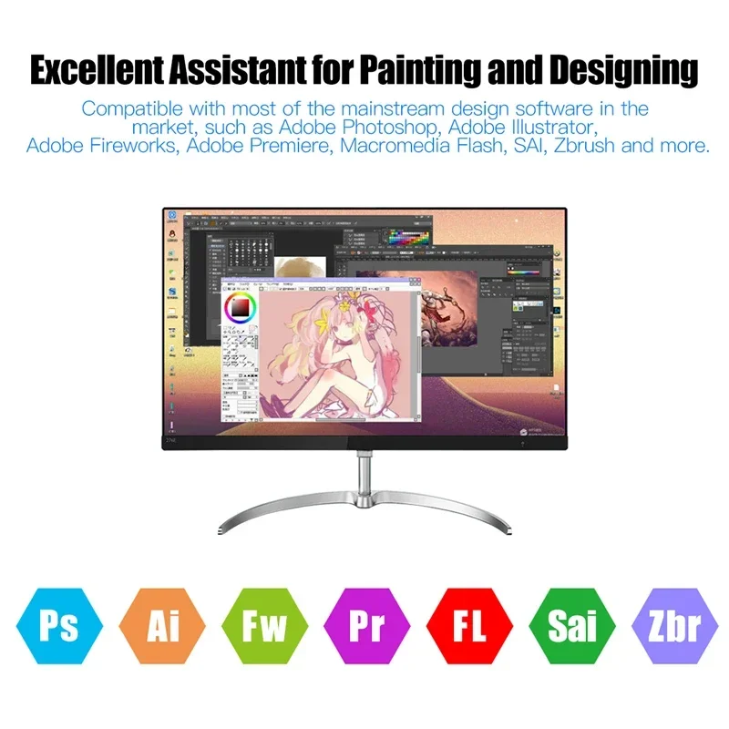 전문 그래픽 드로잉 태블릿, 배터리 프리 스타일러스, 펜촉, 펜 클립, PC 노트북 지지대, 10x6 인치, 12 익스프레스 키, 8192 레벨, 8 개