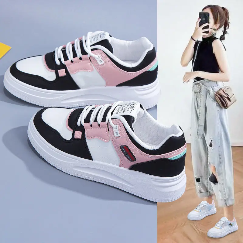 2023Women Sneakers PU Leather Women's Shoes White Platform Casual Sneaker Spring Summer Female Board Shoes Flats Ladies Trainers 2