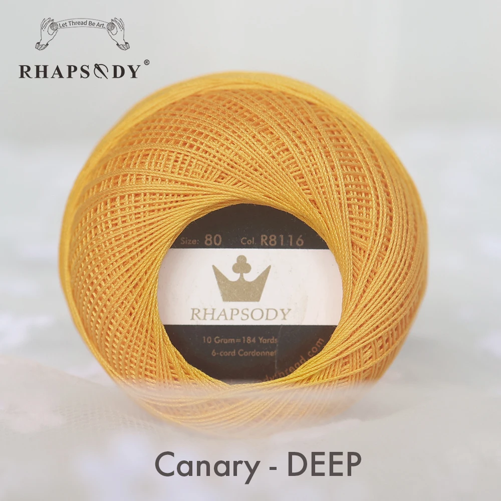Rhapsody Größe 80 100% Ägyptische Baumwolle Doppelt Gesengter Mercerisierter Faden 10G 184 Yard Für Alle Nadelarbeiten Häkeln Zierknoten Stricken – Detail 29