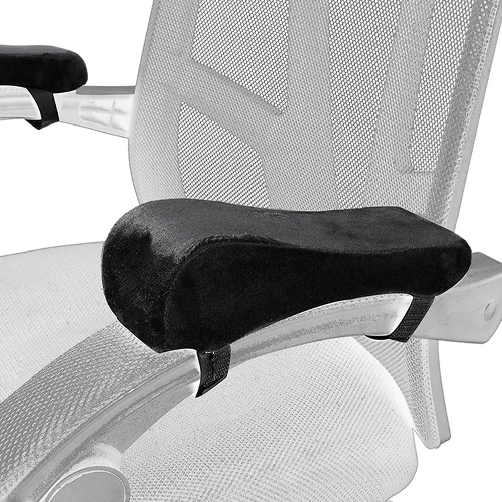 Black Curved Armrest Pads Soft Elbow Pillow for Office Chair