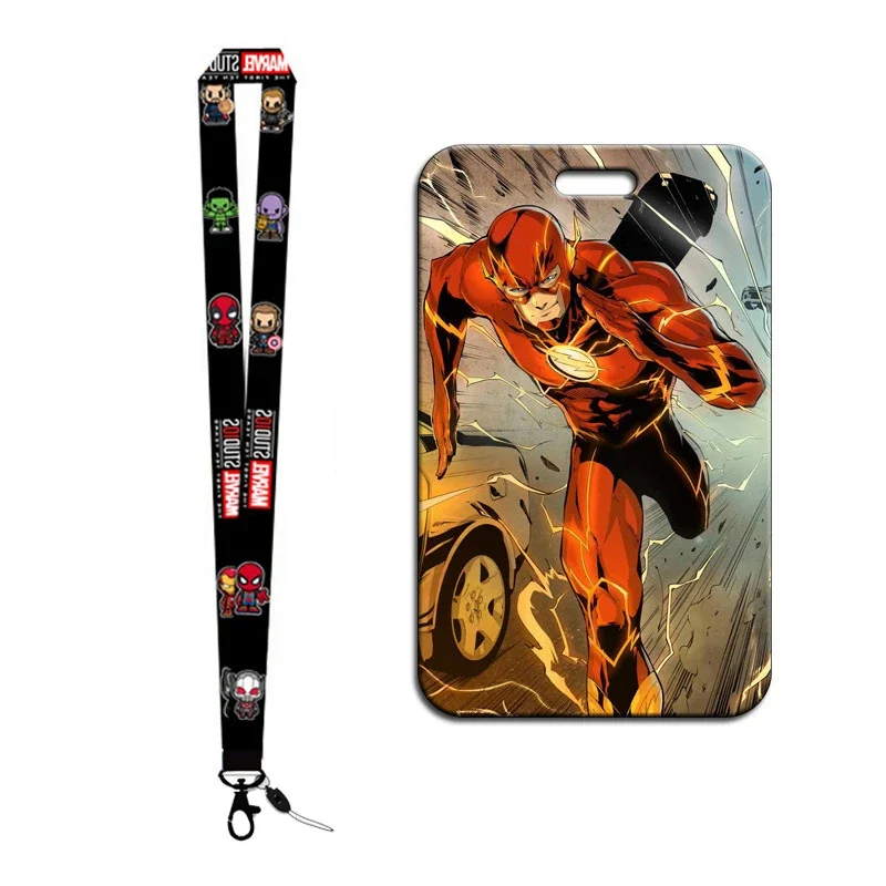 New Disney Anime Marvel The Avengers Spiderman Ironman Pvc Card Cover Studente Campus Card Hanging Bag Card Holder Lanyard Toys