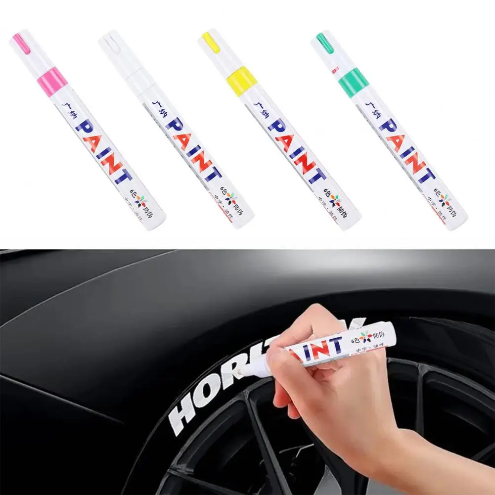 

1pcs White Waterproof Cars Wheel Tire Oily Mark Pen Auto Rubber Tyre Paint Pen Cd Metal Permanent Paint Marker Graffiti Touch Up