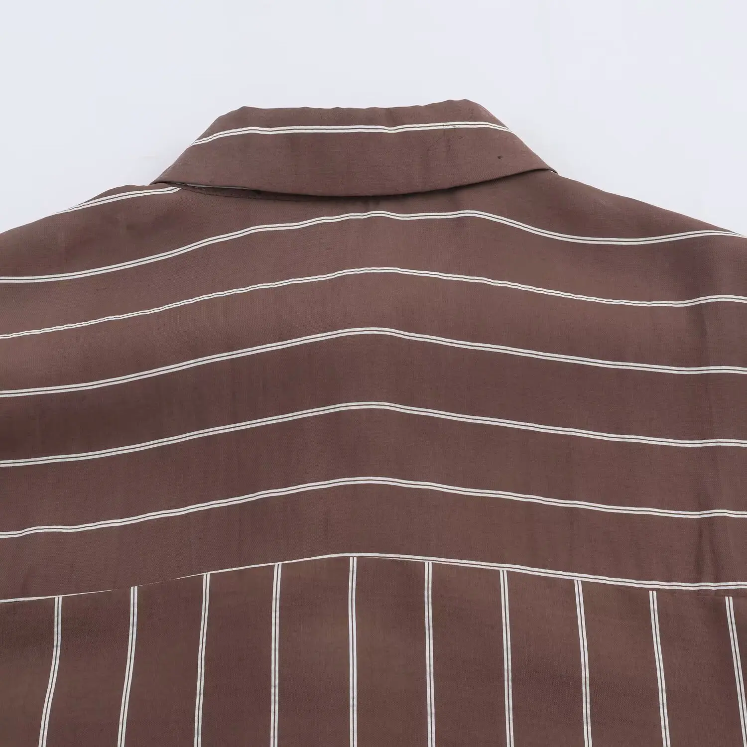 Women Casual Loose Striped Shirt Female Spring Autumn Long-Sleeve Single-Breasted Shirt Top Lady Pocket Turn-Down Collar Blouse