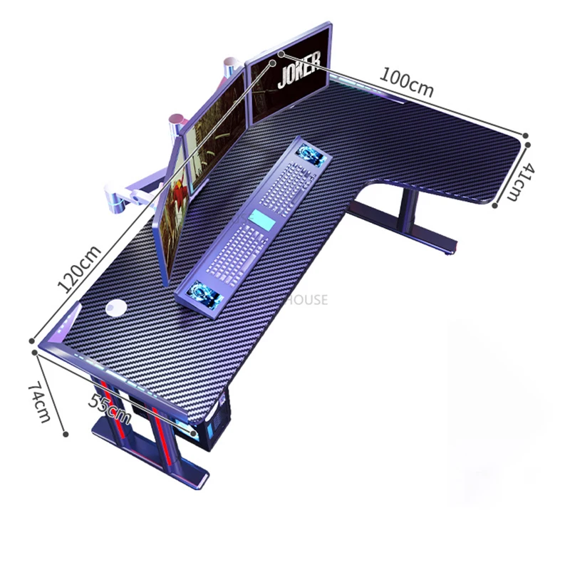 Description Picture 2 of itemModern Carbon Fiber desktop computer desks Upscale Household mesa gamer Esports Gaming table bedroom corner Gaming table