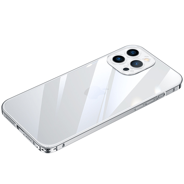 Metal Bumper Lens Protection Aluminum Frame Phone Case For iPhone 13 12 Pro Max 11 Pro Max 11 Clear Back Cover Housing