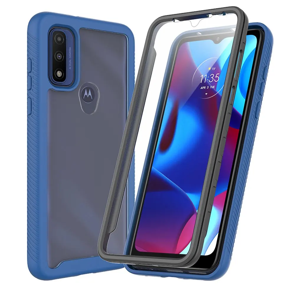 Phone Case Moto G Pure Shockproof Clear PC Built-in Screen Protector TPU Bumper Rugged Defender Cover