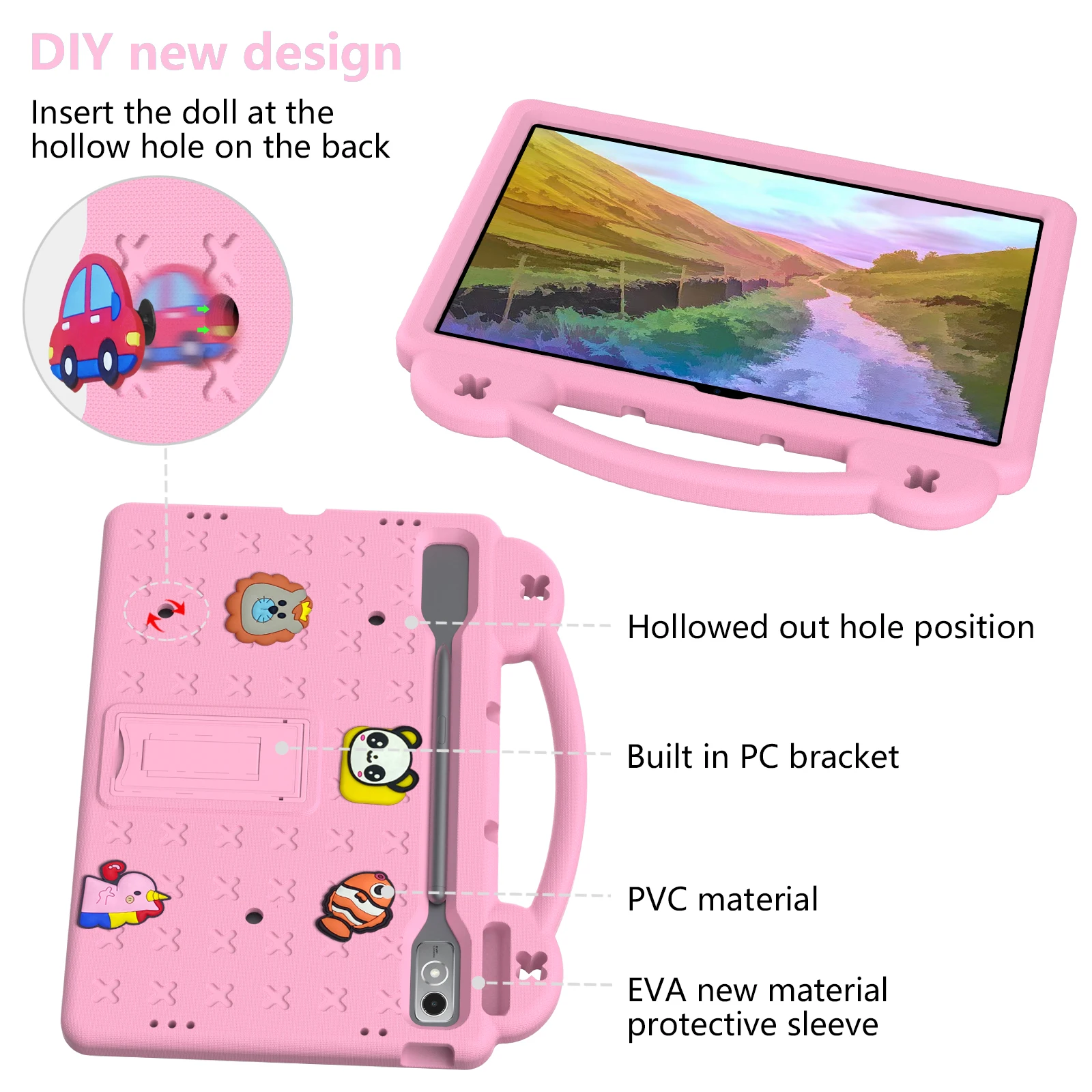 Children's Bear Handheld Tablet Cover, EVA Protective Casing