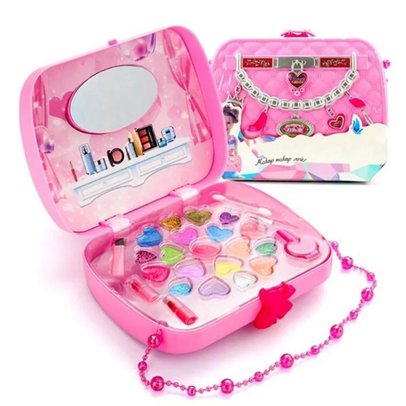 Kid Makeup Toys Cosmetic Princess Makeup Box Safe and Harmless Kit Eye Shadow Palette Toy for Girls Beauty Fashion Gifts