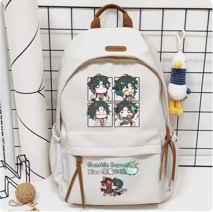Anime Genshin Impact Xiao Schoolbag Backpack High-capacity Shoulder Bag Cosplay Student Teenage Gift B029
