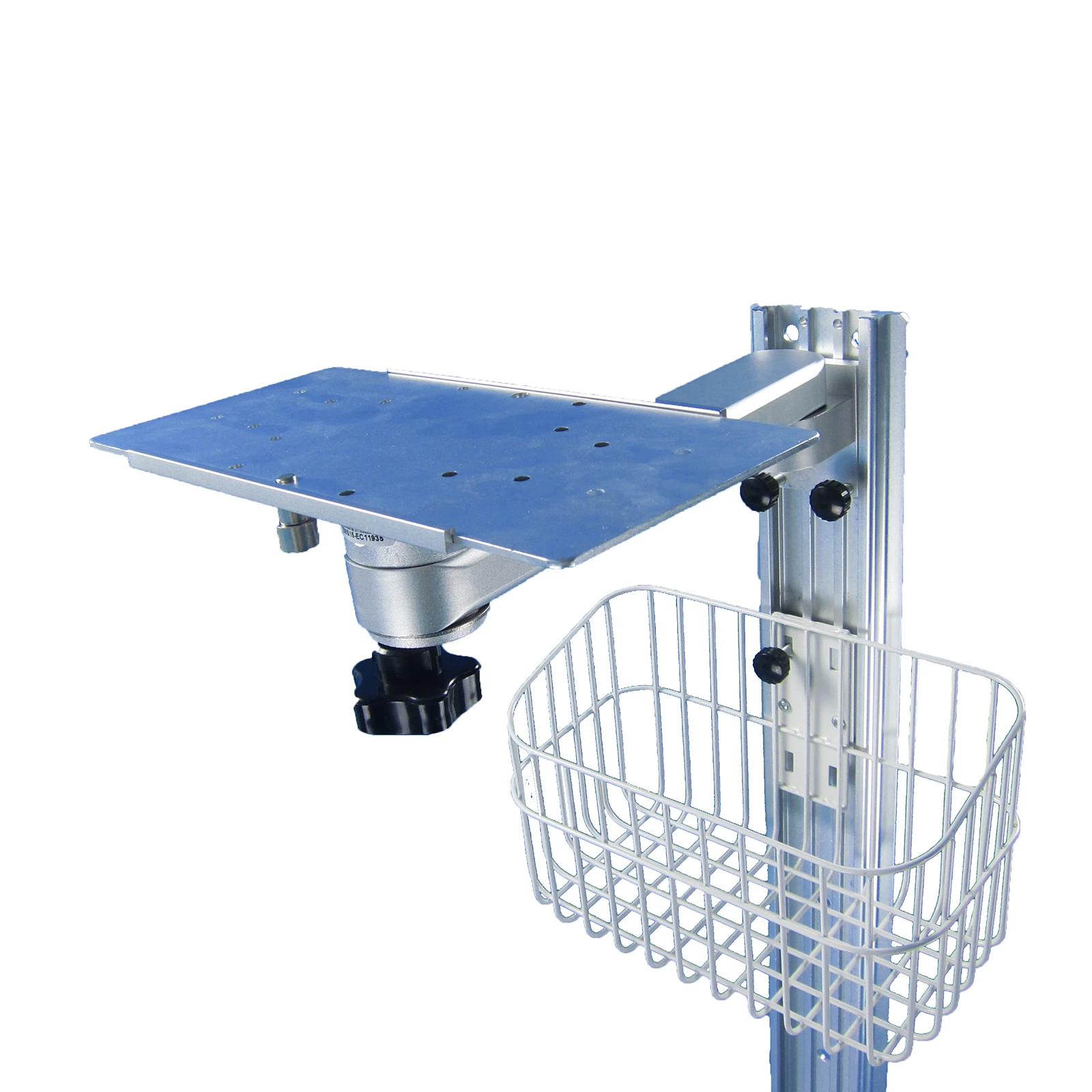 

Aluminum Alloy Swivel Wall Mount Bracket, Device Monitor Stand with Storage Basket, Wall Mount Bracket for Patient Monitor