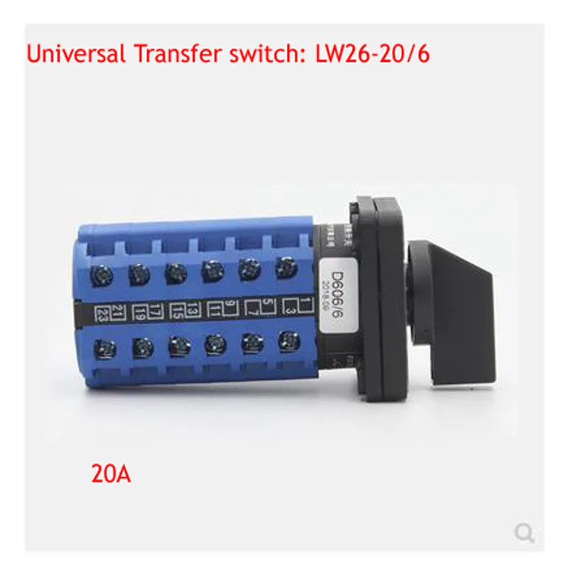 

Universal Switch LW26-20/6 Three-speed Six-section Six-wire Two-power Switch High And Low Speed Forward And Reverse