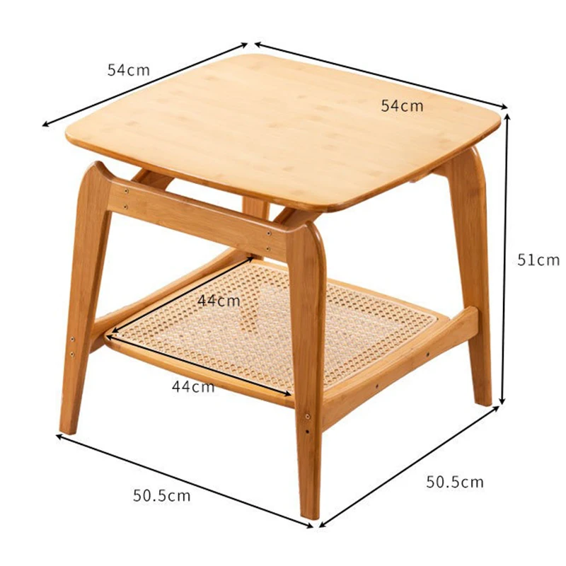 Bamboo Coffee Table Square Sofa Side Tables for Living Room Modern Bedside Table Creative Storage Center Tables Home Furniture