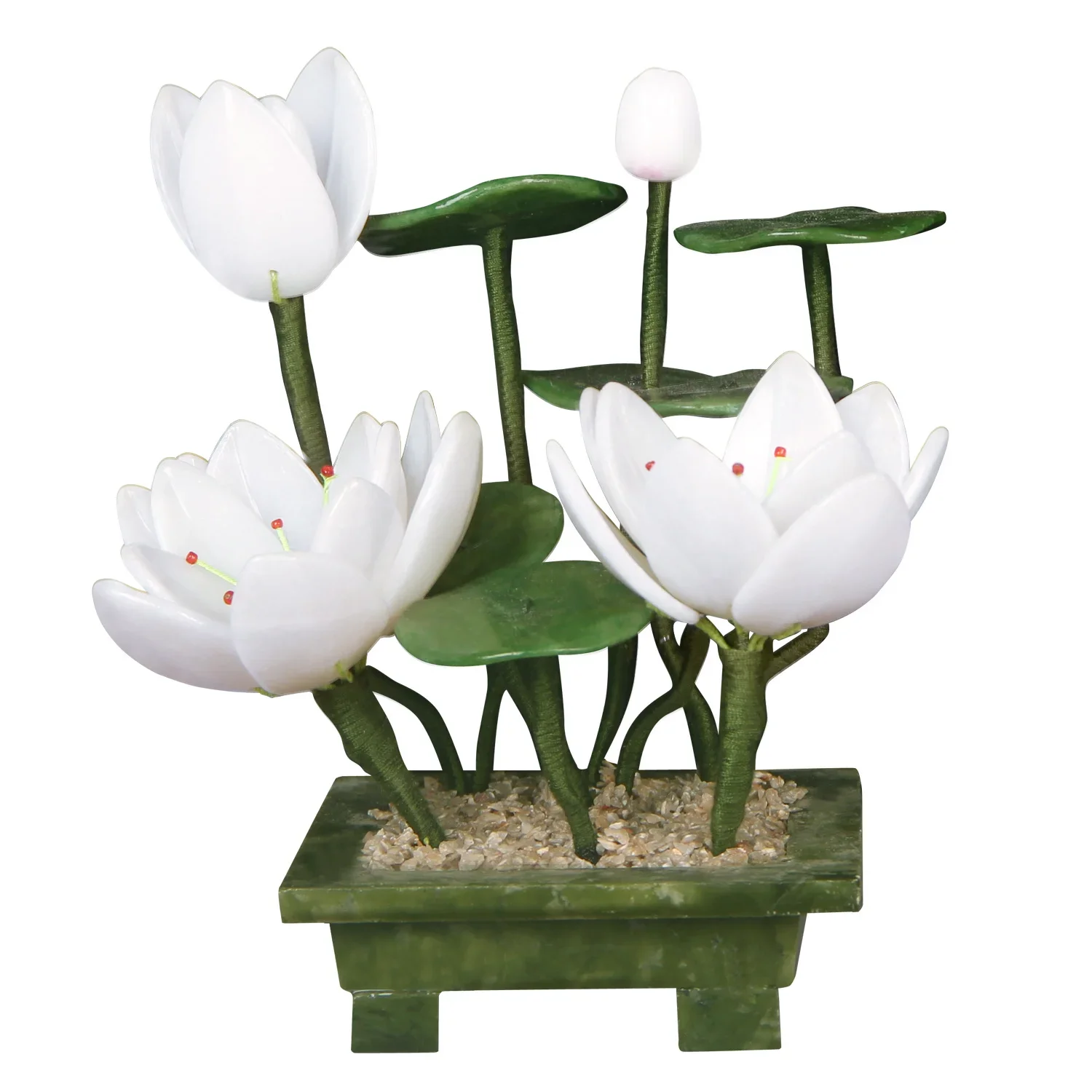 

Zen Lotus Porch Wine Cabinet Bogu Rack Figurines Miniatures Christmas Decoration Jade Carving Decorations Home Essentials