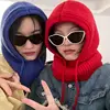 Winter Womens Hats Unisex Knitted Hooded Neck Collar Cap Beanie For Men & Women Drawstring One-Piece Hats Warmer Balaclava Cap 2