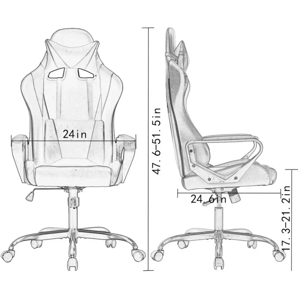 Gaming Chairs Office Chairs Desk Chair Ergonomic Executive Swivel Rolling Computer Chair with Lumbar Support, Pink 6