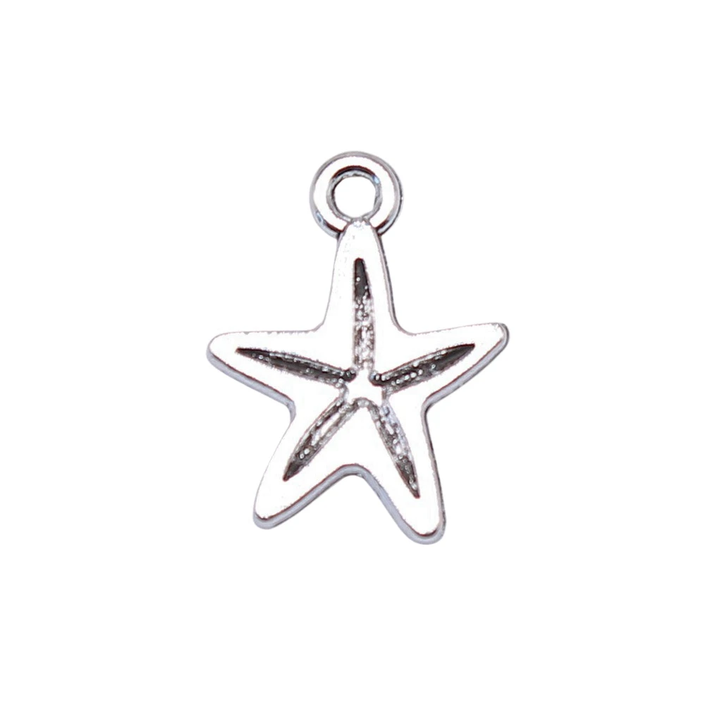 

10pcs/lot 18x12mm Starfish Star Charms For Jewelry Making Antique Silver Color 0.71x0.47inch