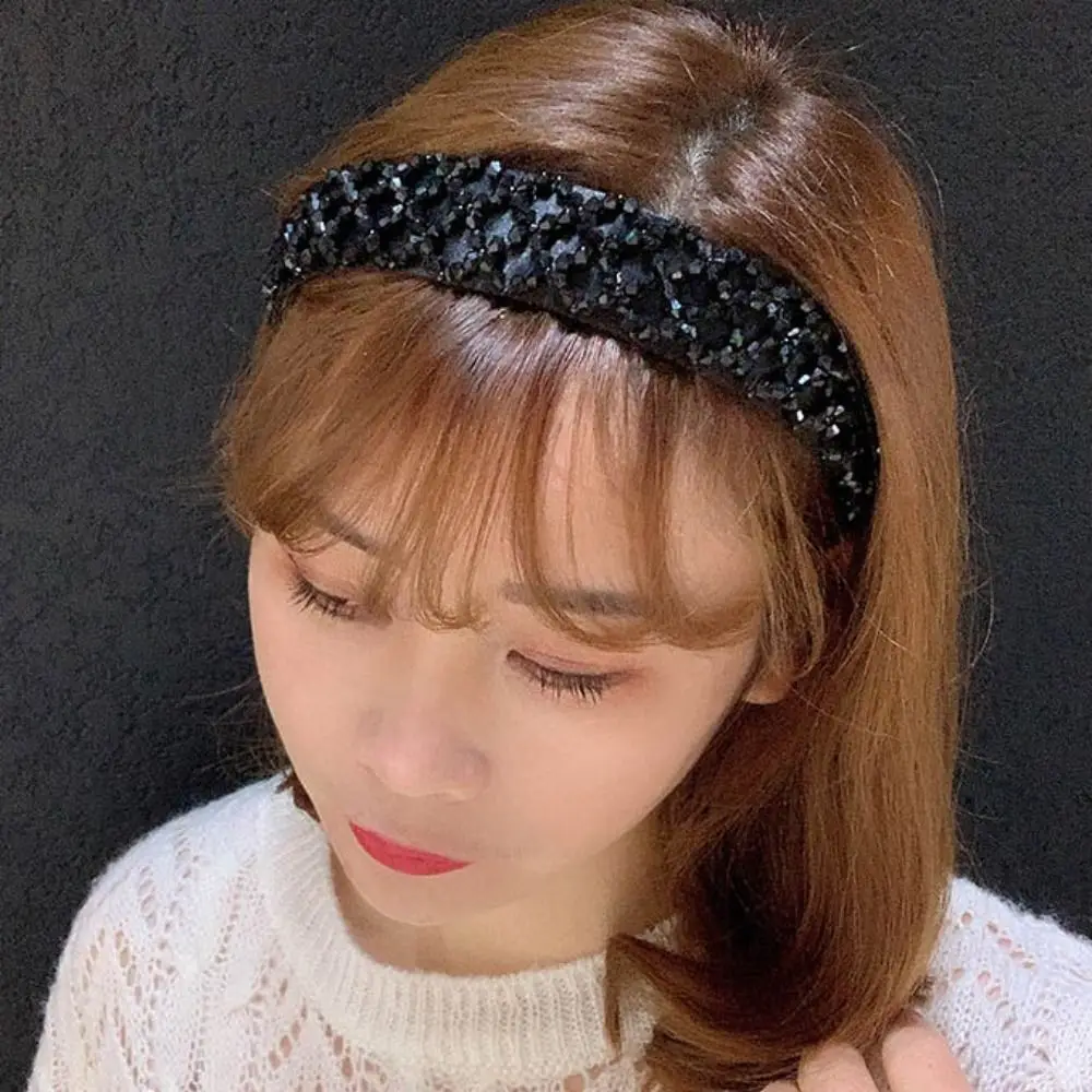 

Vintage French Luxury Cross Crystal Hairband Korean Style Hair Hoop Sweet Headband Rhinestone Girls Hair Hoop