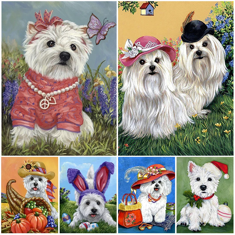 

Pet Dog 5D DIY Diamond Painting Animals Full Drill Embroidery Mosaic Rhinestones Cross Stitch Kits Smiling Dog Cat Home Decor