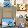 Comfortable Cartoon Headrest Back Cushion Stitch Pooh Bear Nick Judy Stuffed Anime Neck Pillow Back Cushion Car Decor Girl 1